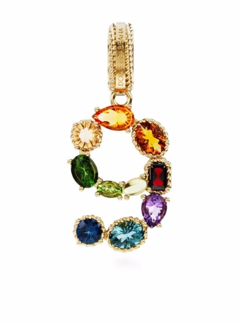 Dolce & Gabbana 18K yellow gold Charm 9 Lettering gemstone pendant