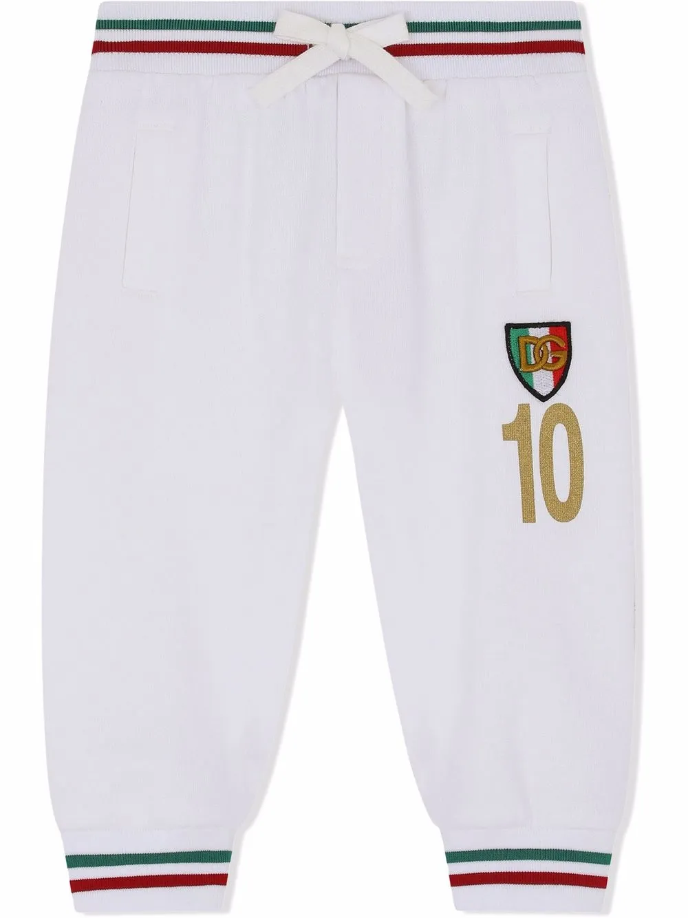 

Dolce & Gabbana Kids joggers con motivo de rayas Italia - Blanco