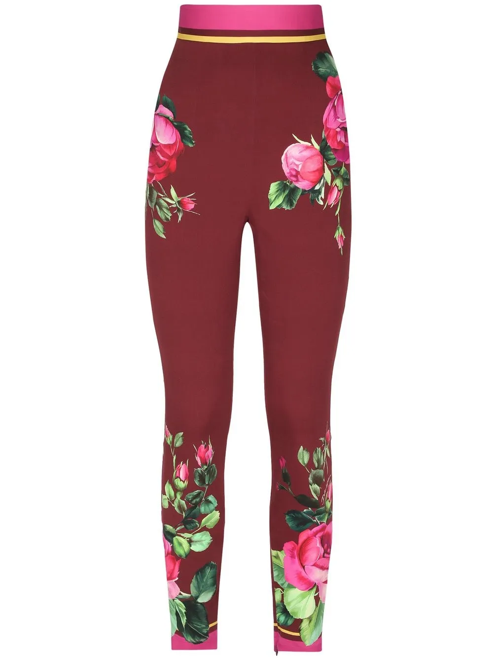 

Dolce & Gabbana pantalones skinny con estampado rosa - Rojo