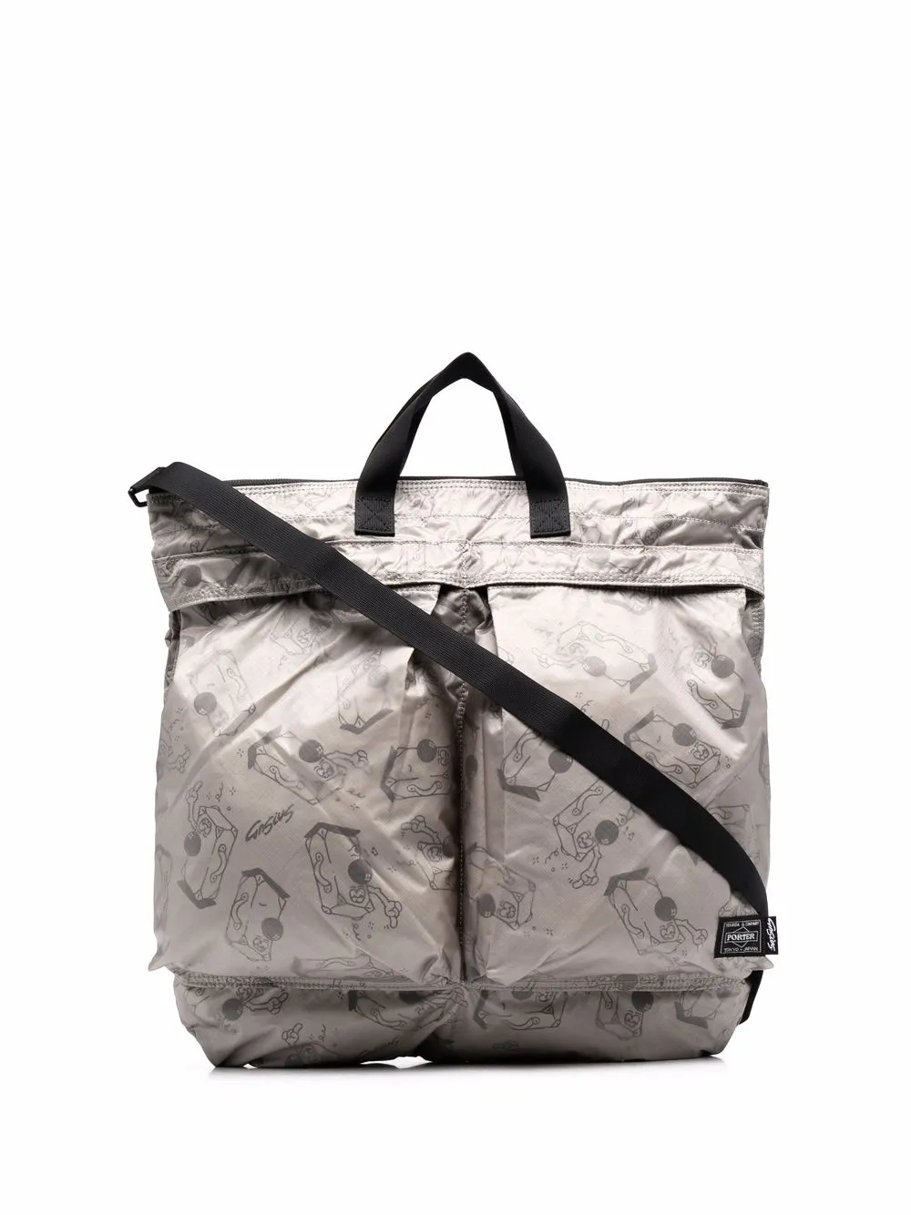 

Porter-Yoshida & Co. tote con estampado gráfico - Gris