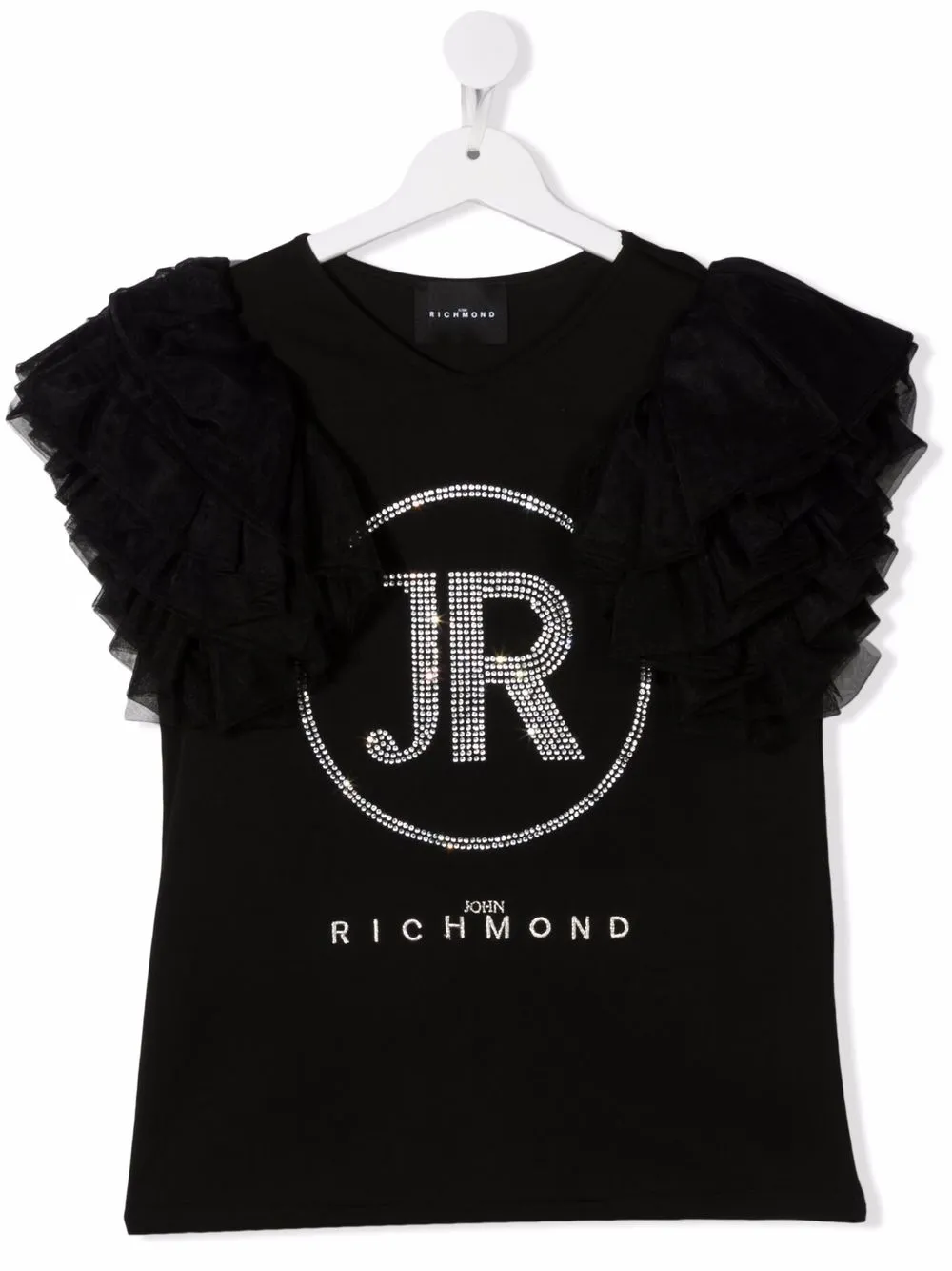 

John Richmond Junior playera con volantes de tul - Negro