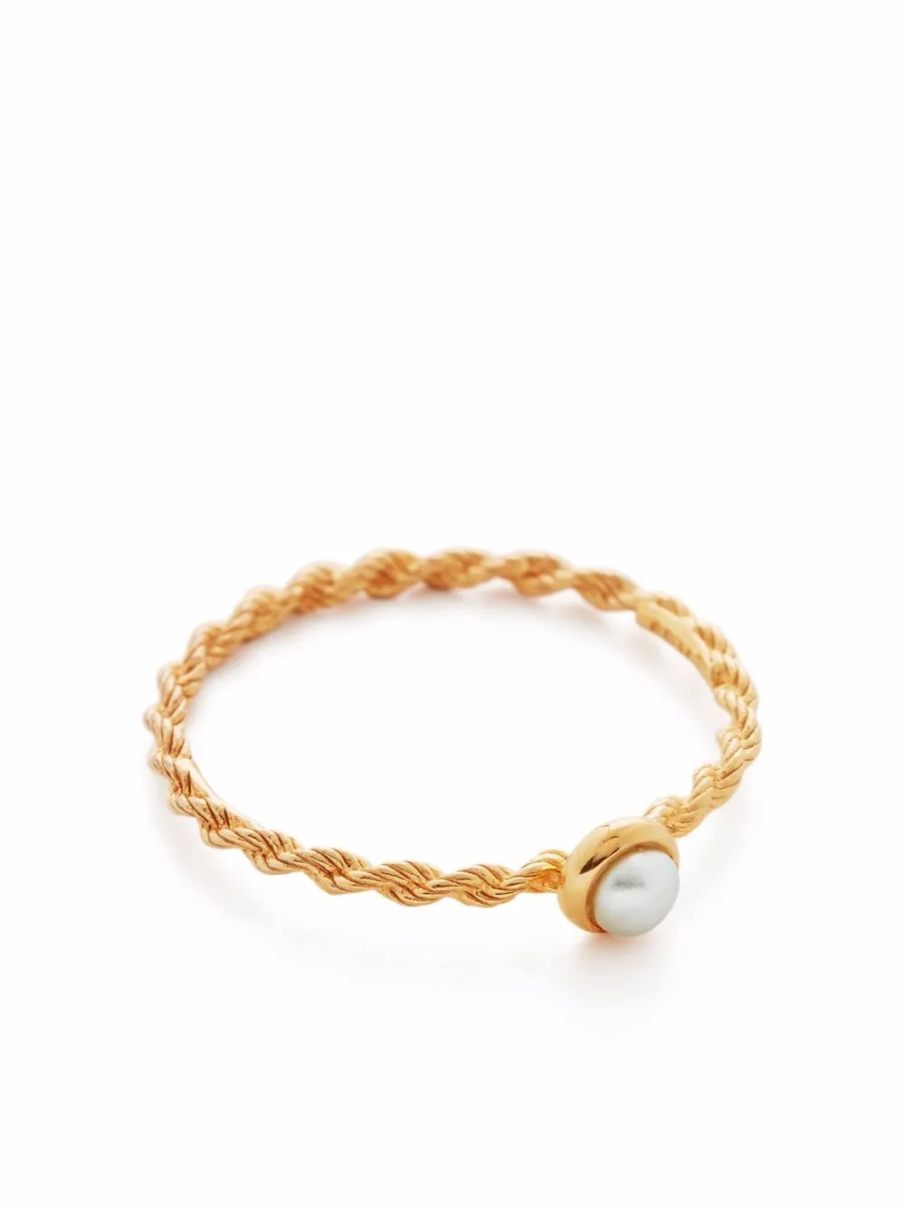 

Monica Vinader Corda Skinny pearl ring - Gold