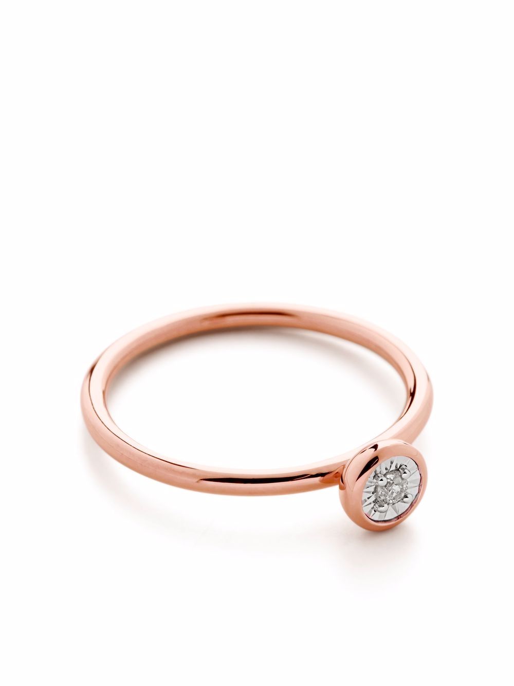 monica vinader bague diamond essential - rose