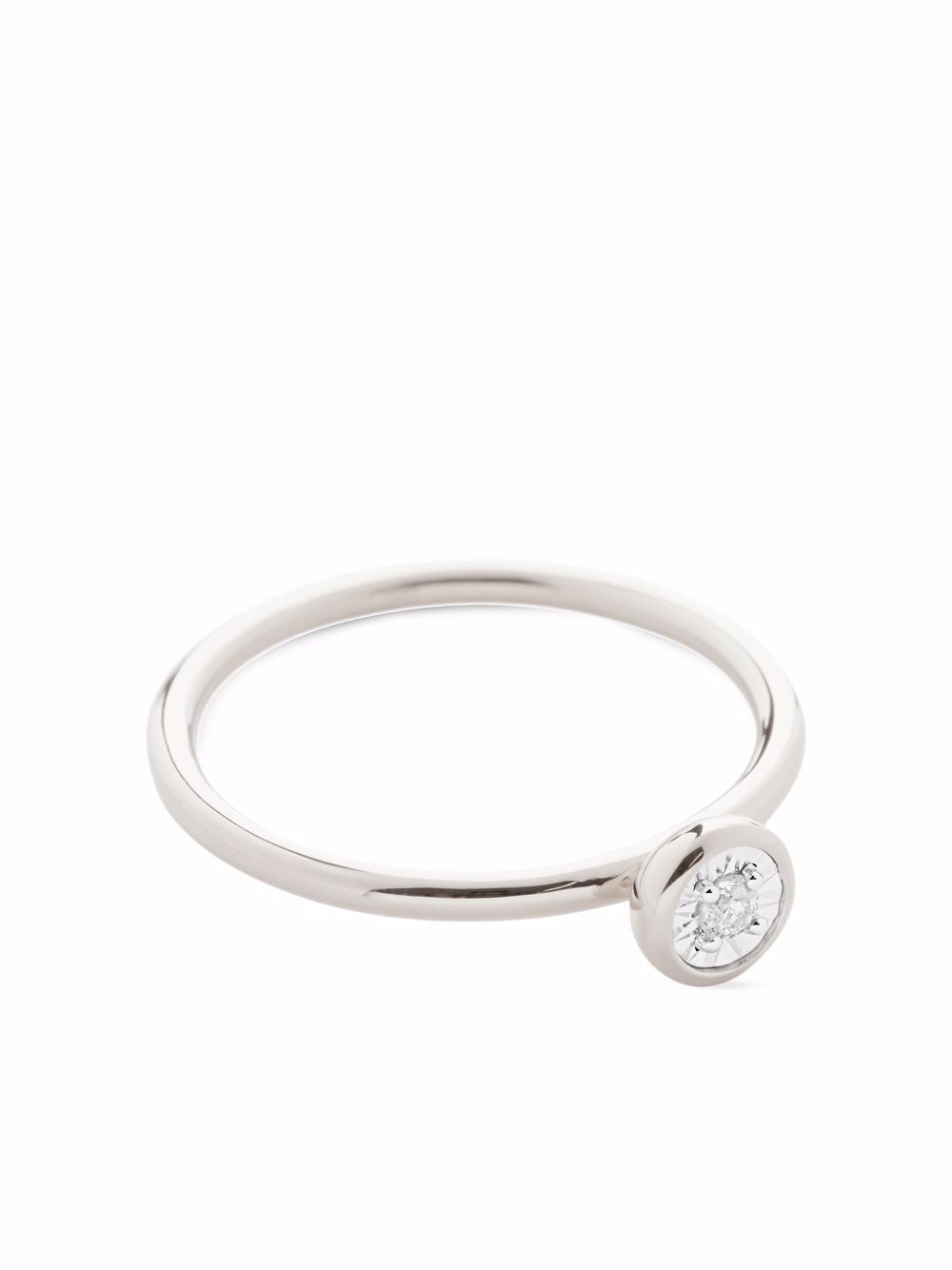 Shop Monica Vinader Diamond Essential Ring In Silver