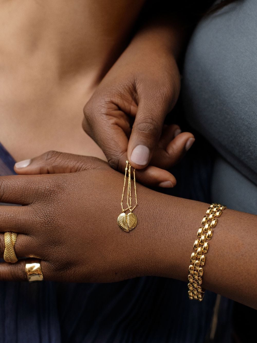 Shop Monica Vinader Togetherness Chain Necklaces In Gold