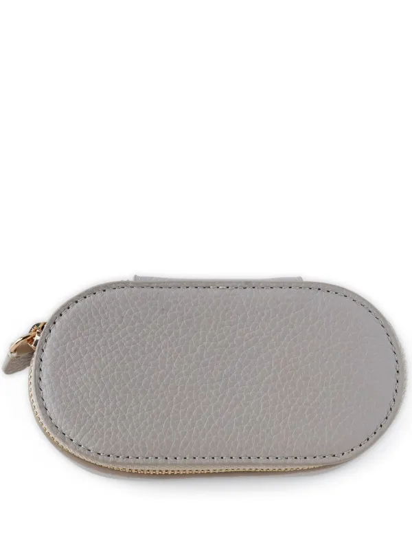 Monica Vinader★レザー ミニ ジュエリー ボックス Leather Mini Oval Jewellery Box in Leather - Lipstick Red