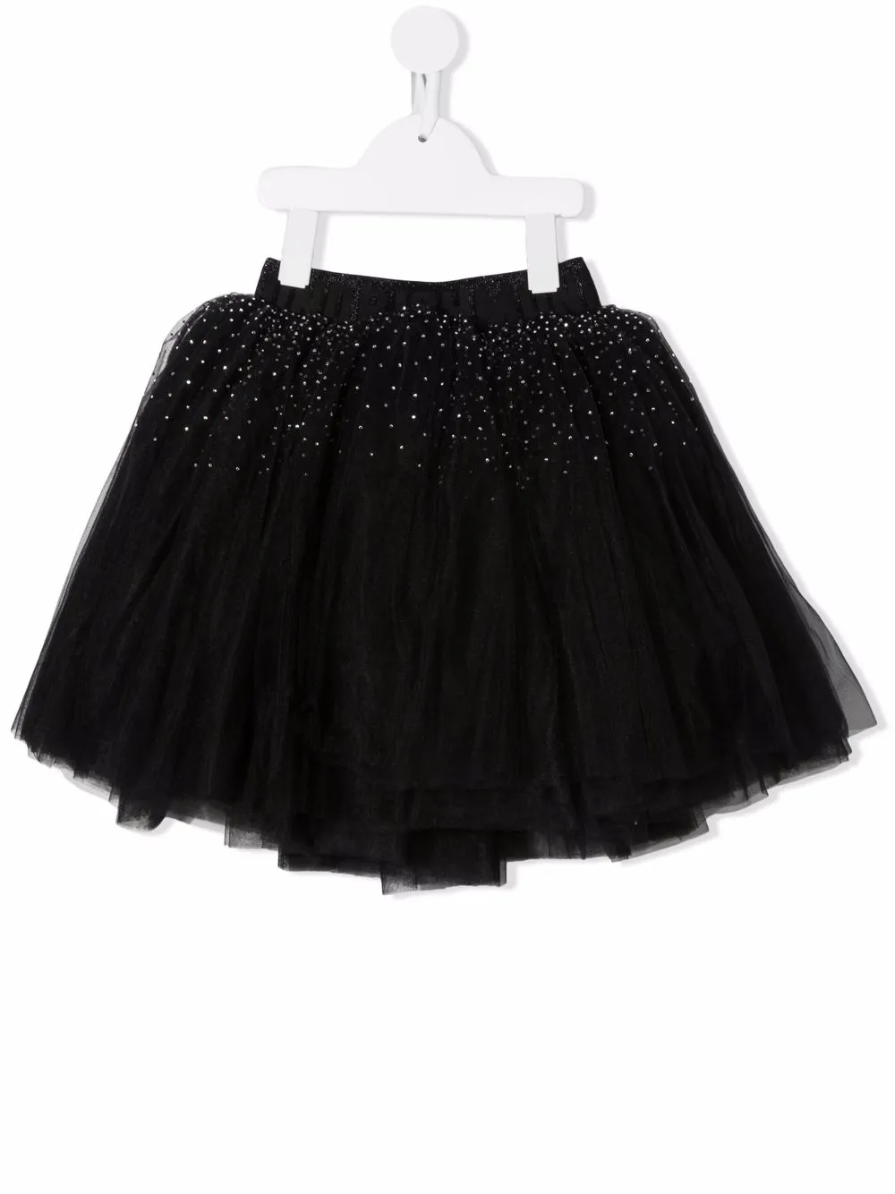 

John Richmond Junior logo-waistband rhinestone tutu skirt - Black