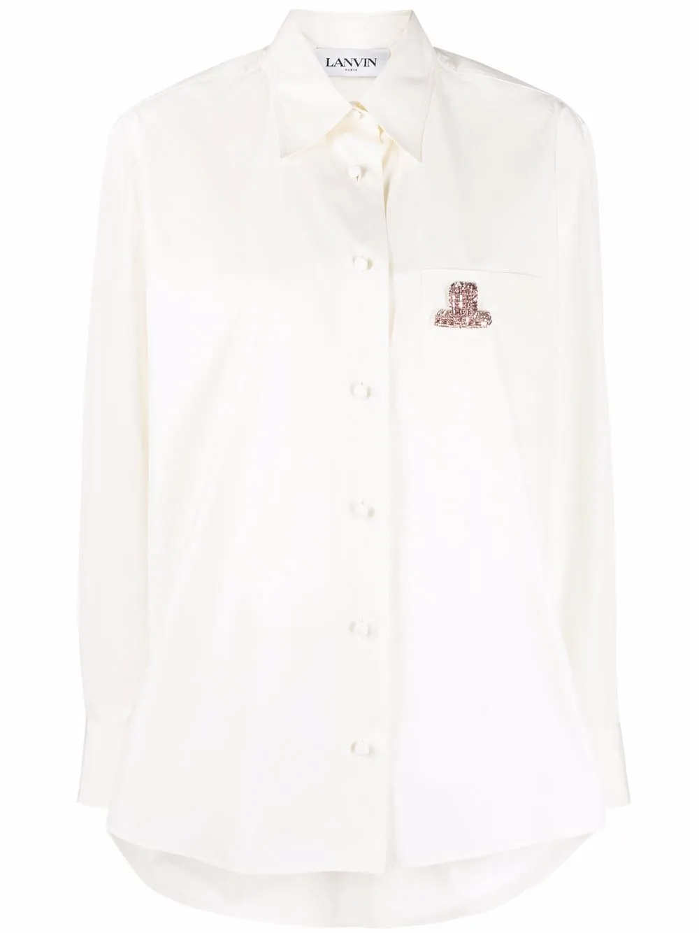 

Lanvin camisa con parche del logo - Neutro