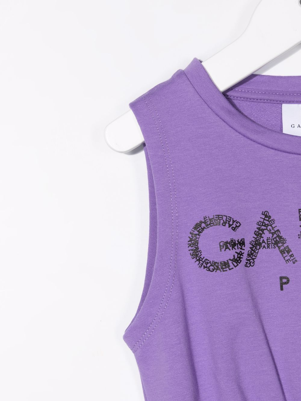 фото Gaelle paris kids logo-print sleeveless top