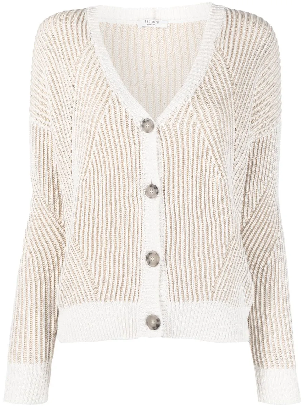 

Peserico cotton ribbed cardigan - Neutrals