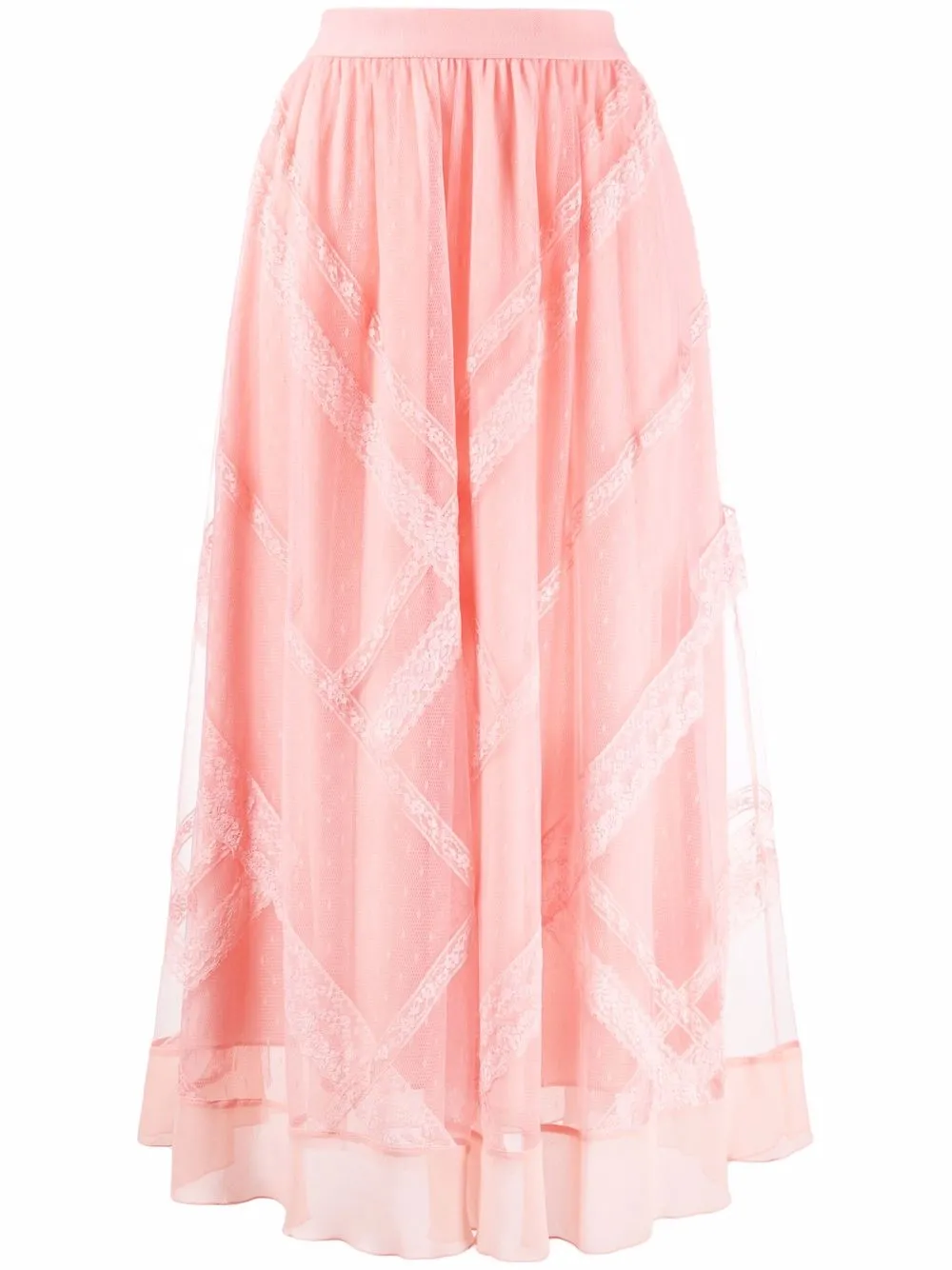 

TWINSET tulle-layered midi skirt - Pink