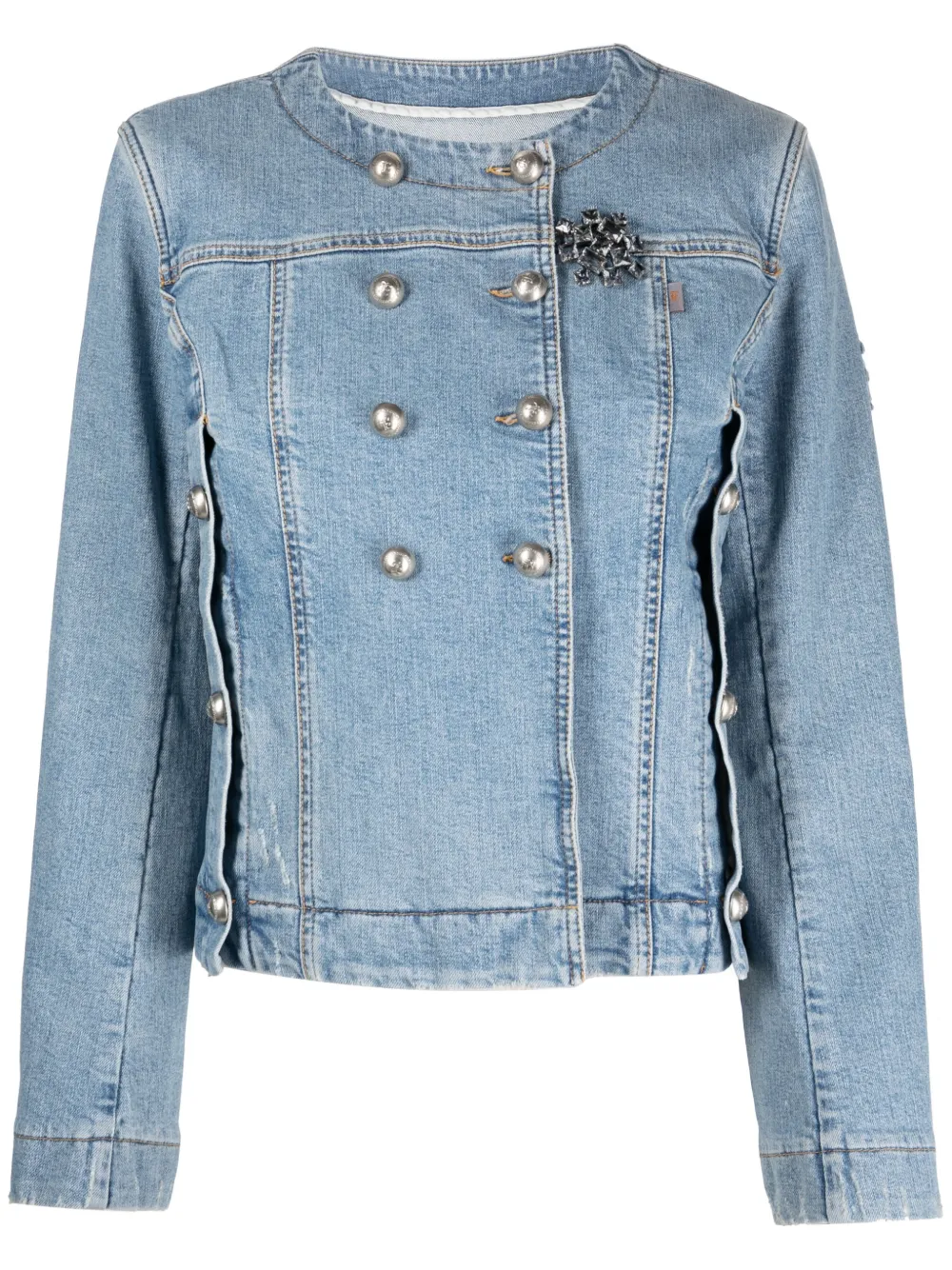 

Ermanno Scervino chamarra de mezclilla con botones - Azul