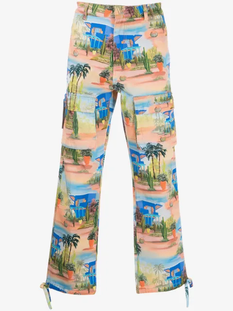 Les Benjamins graphic-print utility trousers