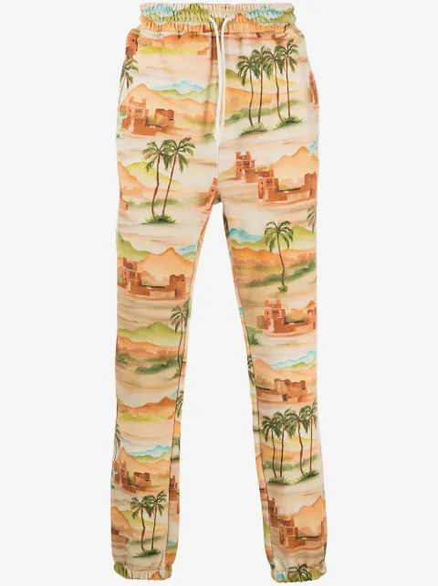 Les Benjamins landscape-print cotton joggers