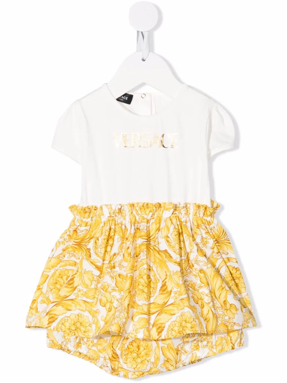 

Versace Kids Barocco-skirt T-shirt dress - White