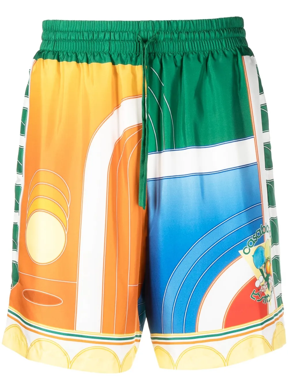Casablanca Tennis Club silk track shorts