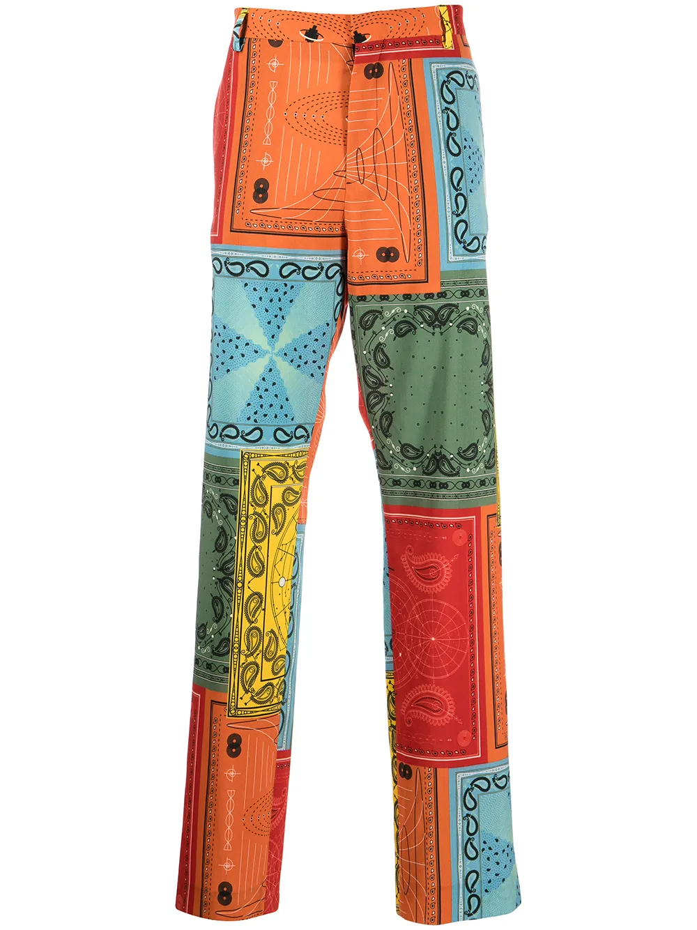 marcelo burlon county of milan pantalon en laine à imprimé bandana - multicolore