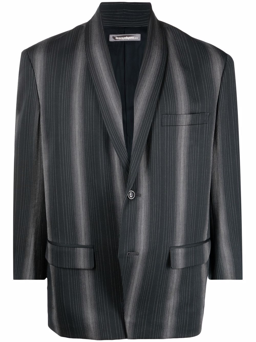 

Issey Miyake Pre-Owned blazer a rayas con botones 1980 - Negro