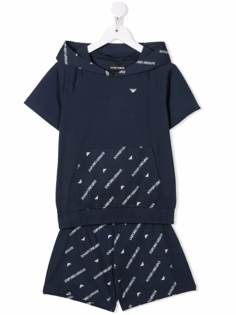 Emporio Armani Kids طقم رياضي بشورت وطبعة شعار الماركة
