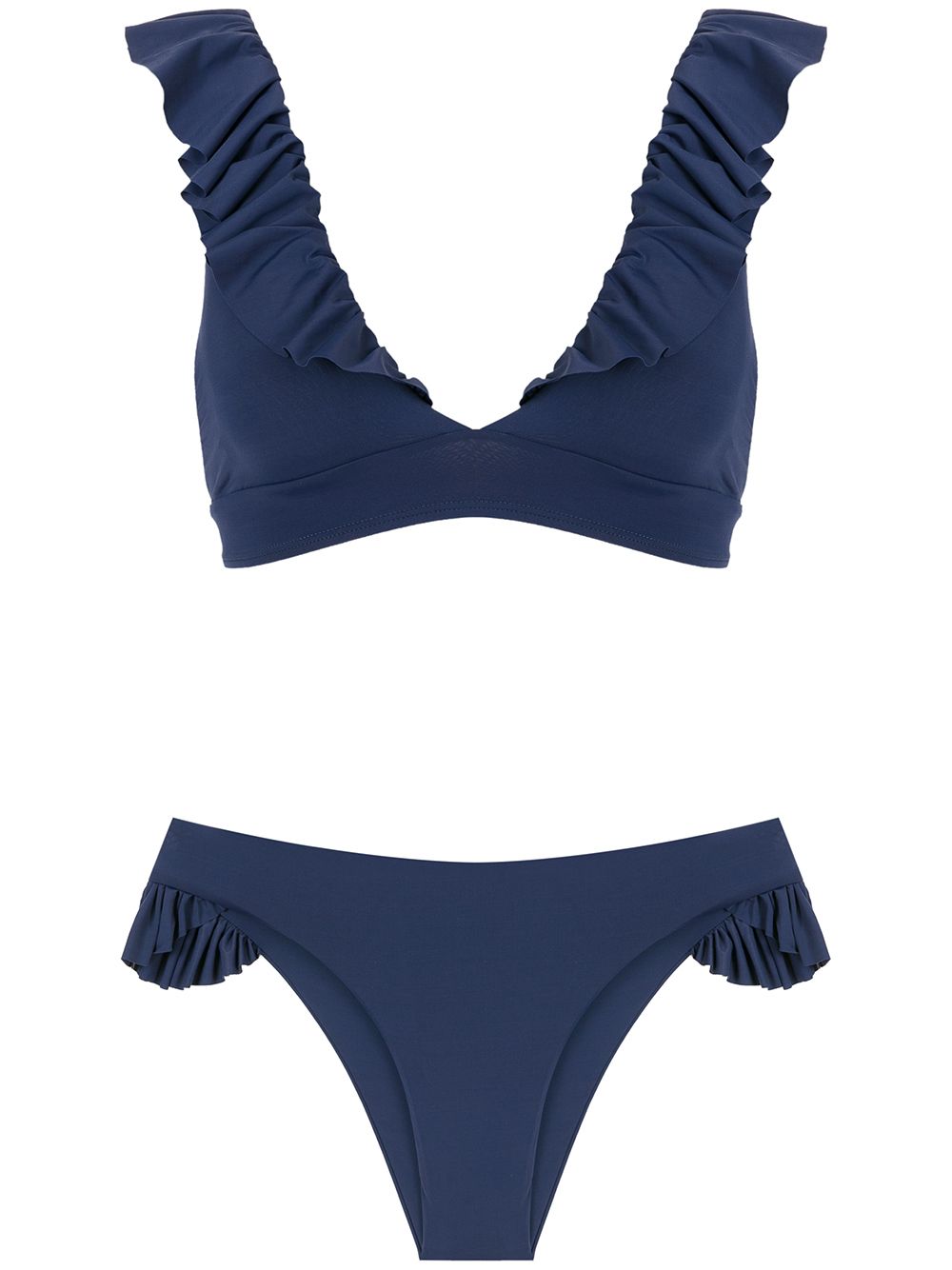 ruffle-trimmed bikini set