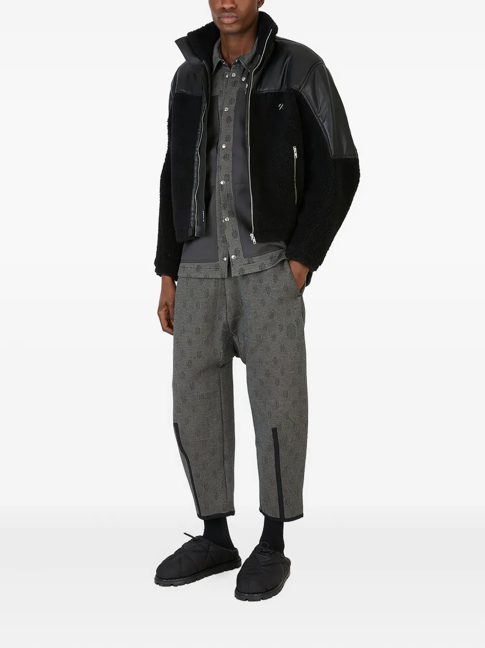 BYBORRE textured panelled shirt - Grijs