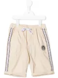 Aigner Kids logo-tape detail shorts - Brown