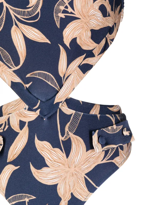 PatBO floral-print cut-out Swimsuit | Blue | FARFETCH OM PatBO floral-print cut-out Swimsuit | Blue | FARFETCH OM