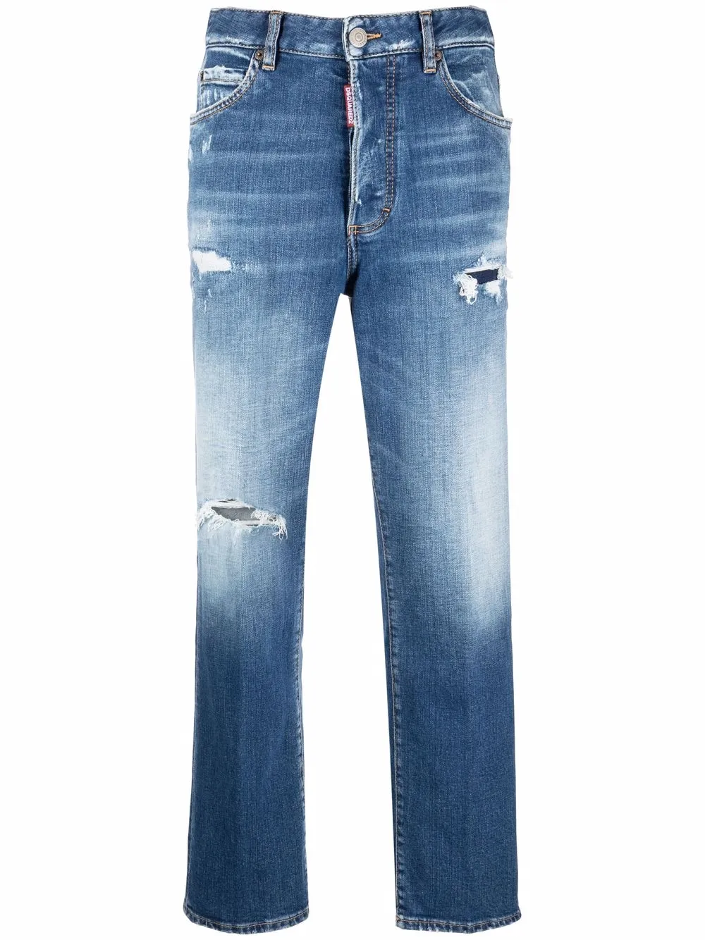 

Dsquared2 jeans rectos con efecto envejecido - Azul