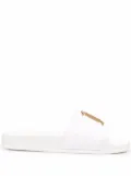 DSQUARED2 logo-lettering flat slides - White