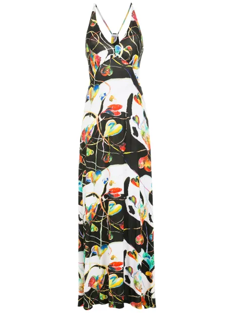 Amir Slama graphic heart-print maxi dress
