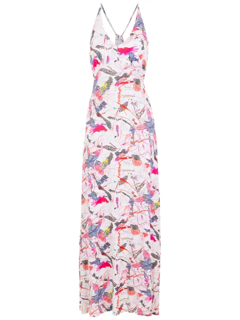 Amir Slama Maxikleid mit abstraktem Print