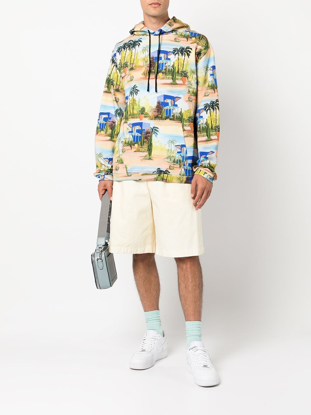 Shop Les Benjamins Graphic-print Drawstring Hoodie In Mehrfarbig