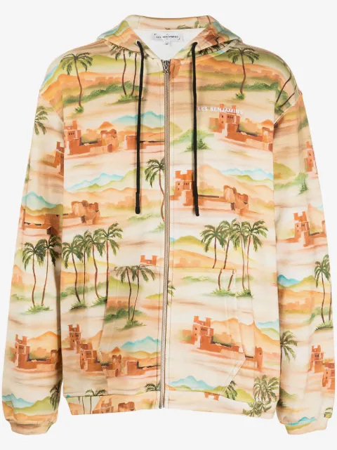 Les Benjamins graphic-print zip-up hoodie