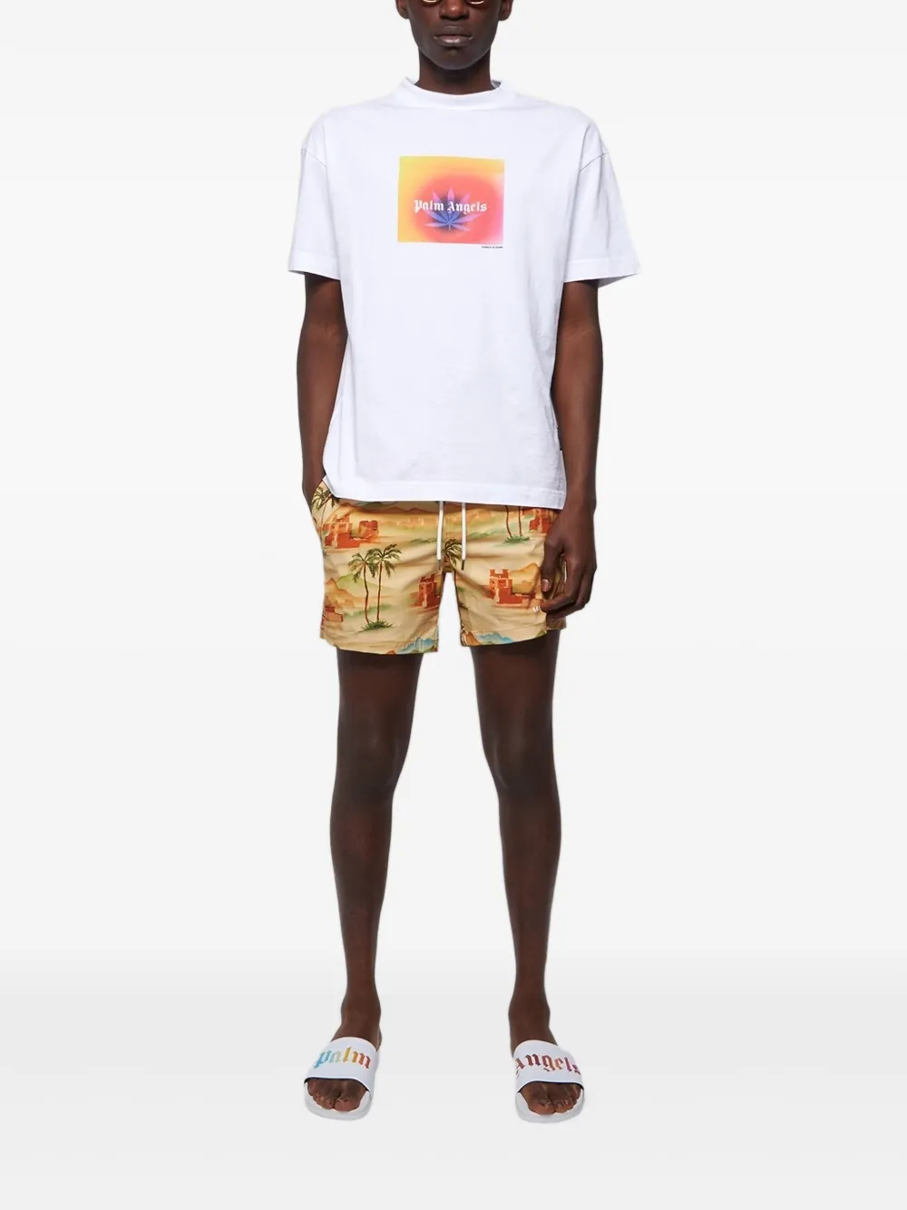 Drawstring Printed Swim Shorts