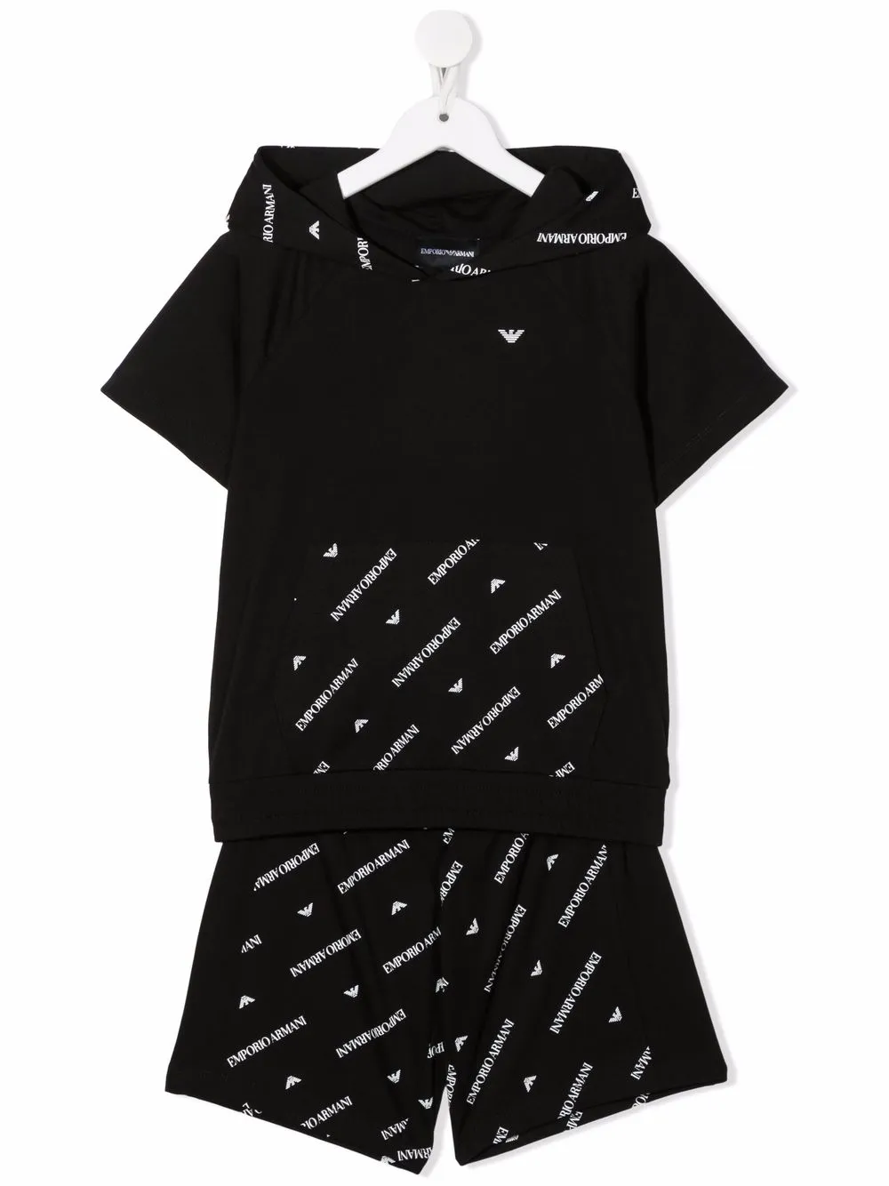 

Emporio Armani Kids traje deportivo con logo estampado - Negro