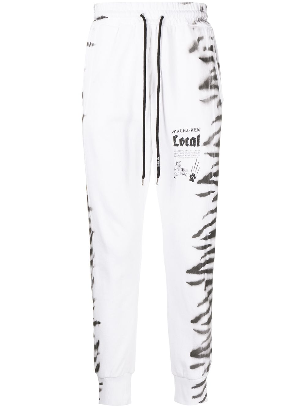 mauna kea pantalon de jogging à imprimé tigré - blanc