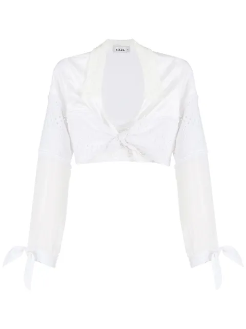 Amir Slama tie-front cropped shirt