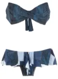 Amir Slama patchwork denim-style bikini - Blue
