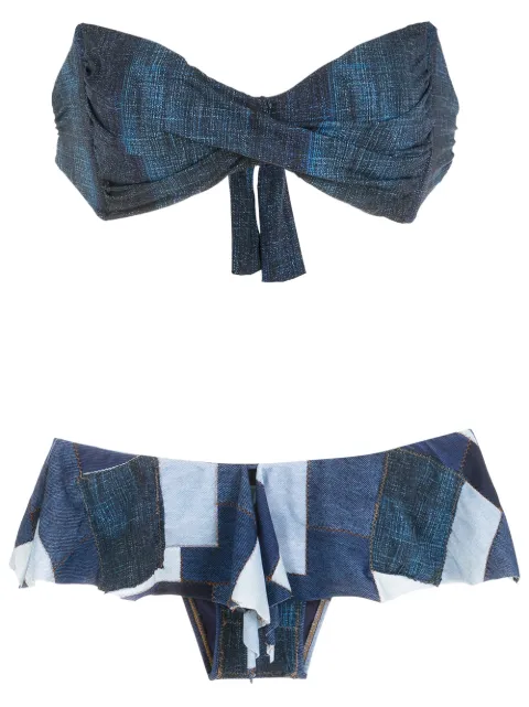 Amir Slama bikini con diseño patchwork 