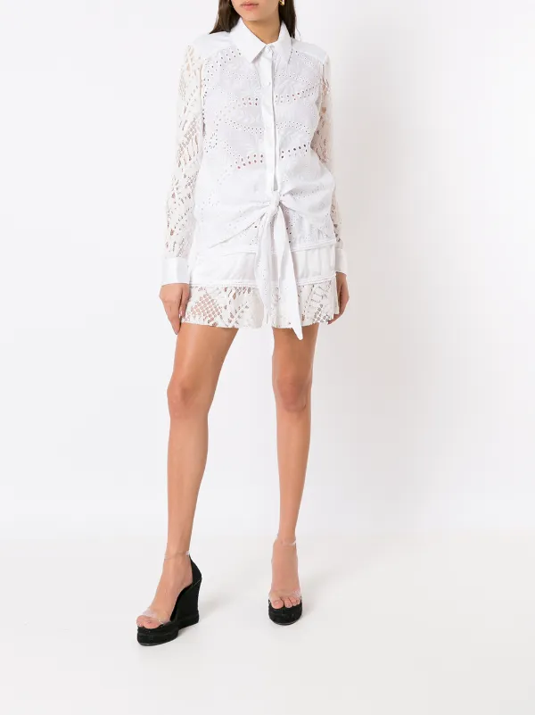 Amir Slama broderie-anglaise Shorts | White | FARFETCH ZA