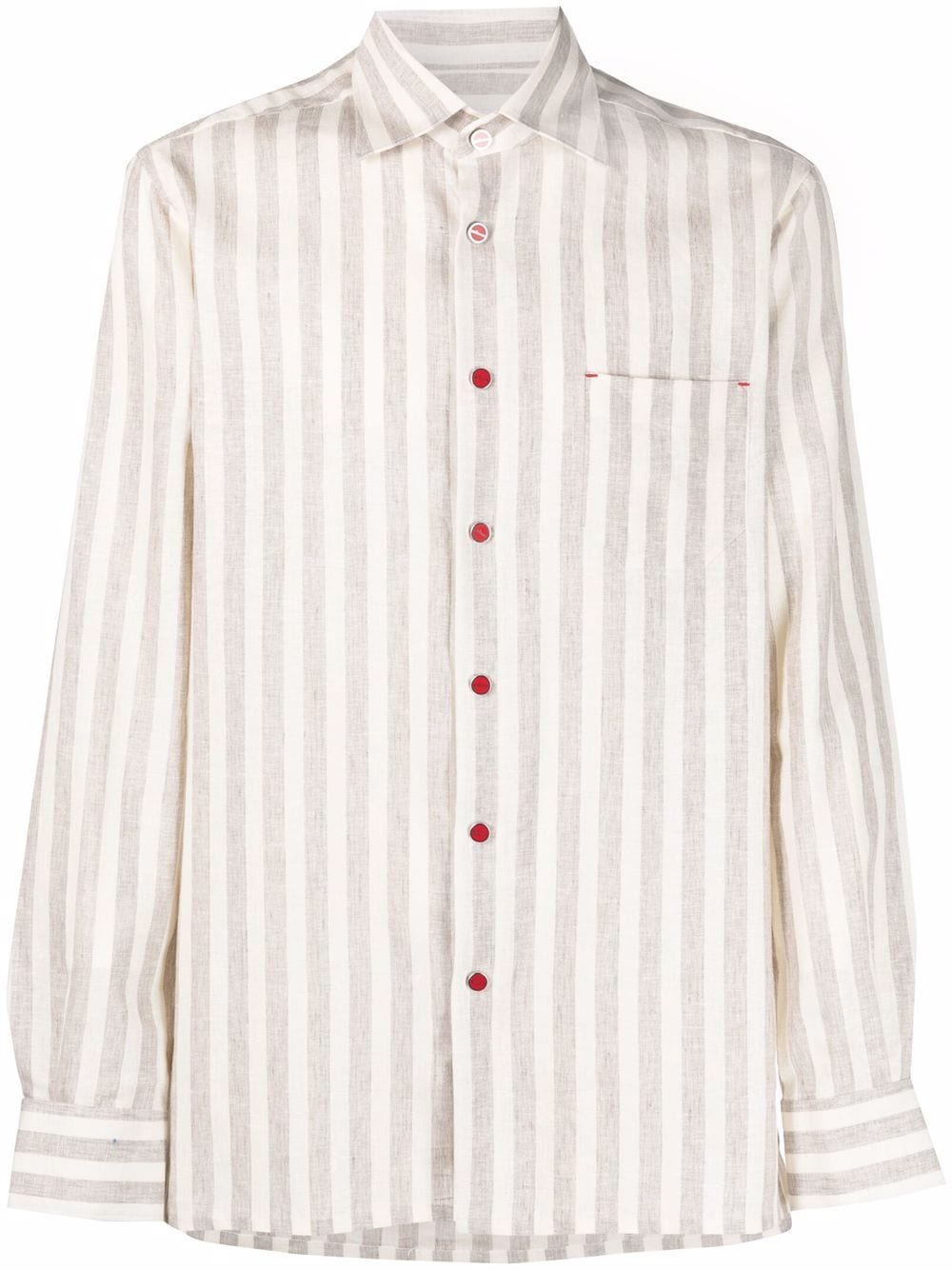 

Kiton striped long-sleeve shirt - Neutrals