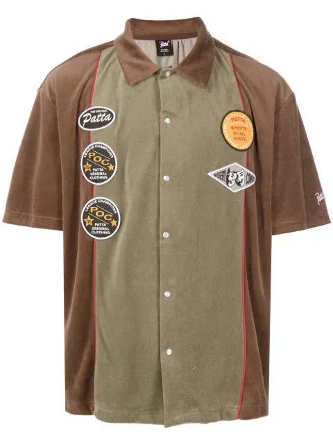 PATTA logo-patch Velour short-sleeve 