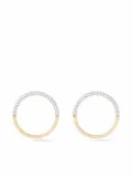 Mateo 14kt yellow gold halfmoon diamond hoop earrings