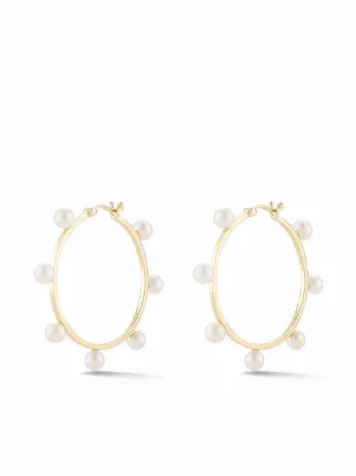 MATEO♦14K パールフープ ピアス Mateo パール フープピアス 14Kイエローゴールド | ゴールド
