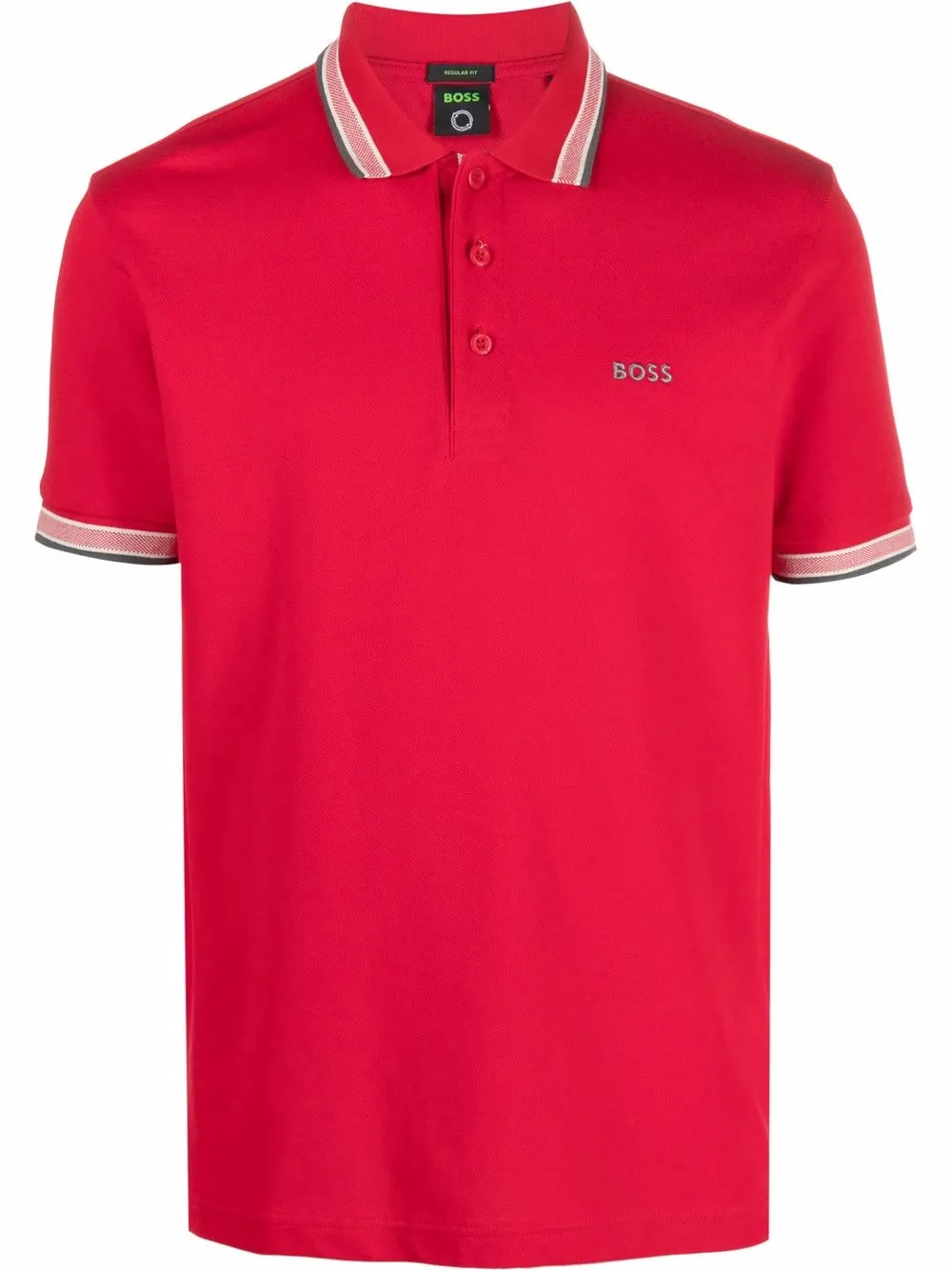 

BOSS playera tipo polo con logo estampado - Rojo