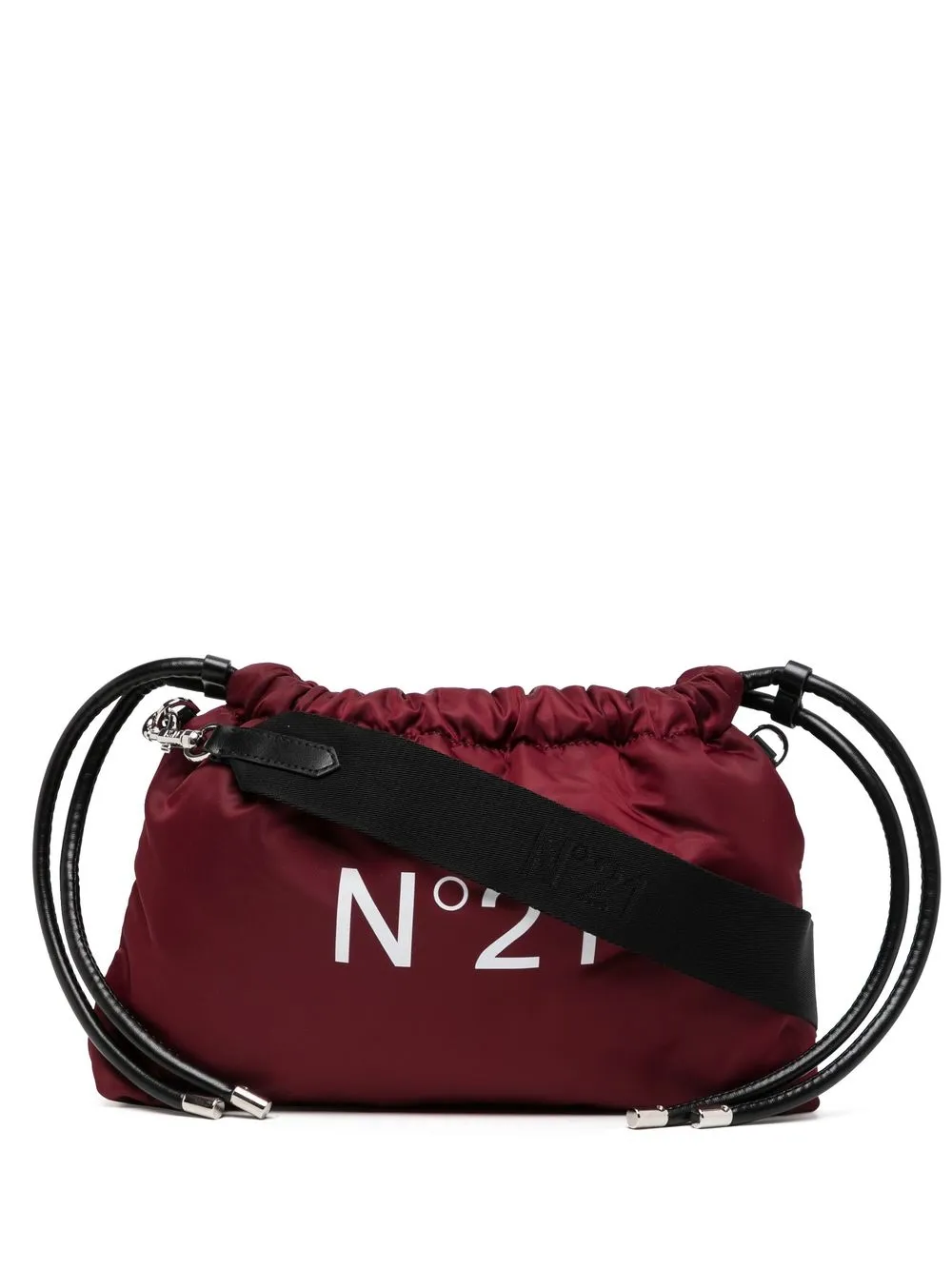 N°21 Logo印花抽绳手拿包 In Red