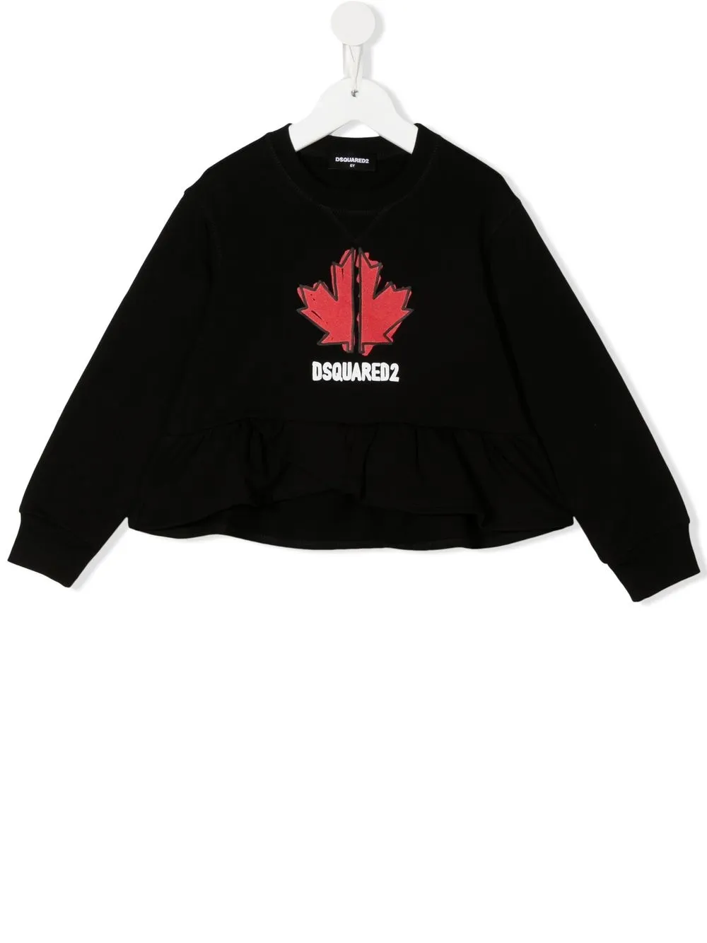 

Dsquared2 Kids logo-print ruffle-trim sweatshirt - Black