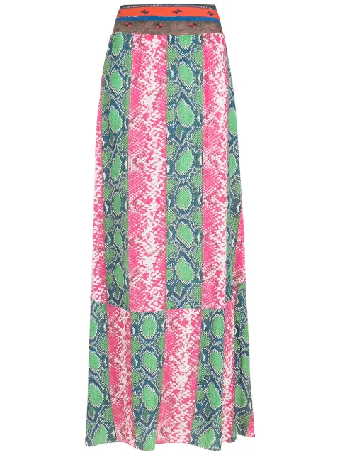Amir Slama patchwork-panelled maxi skirt