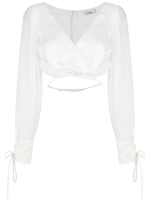 Amir Slama cropped silk blouse
