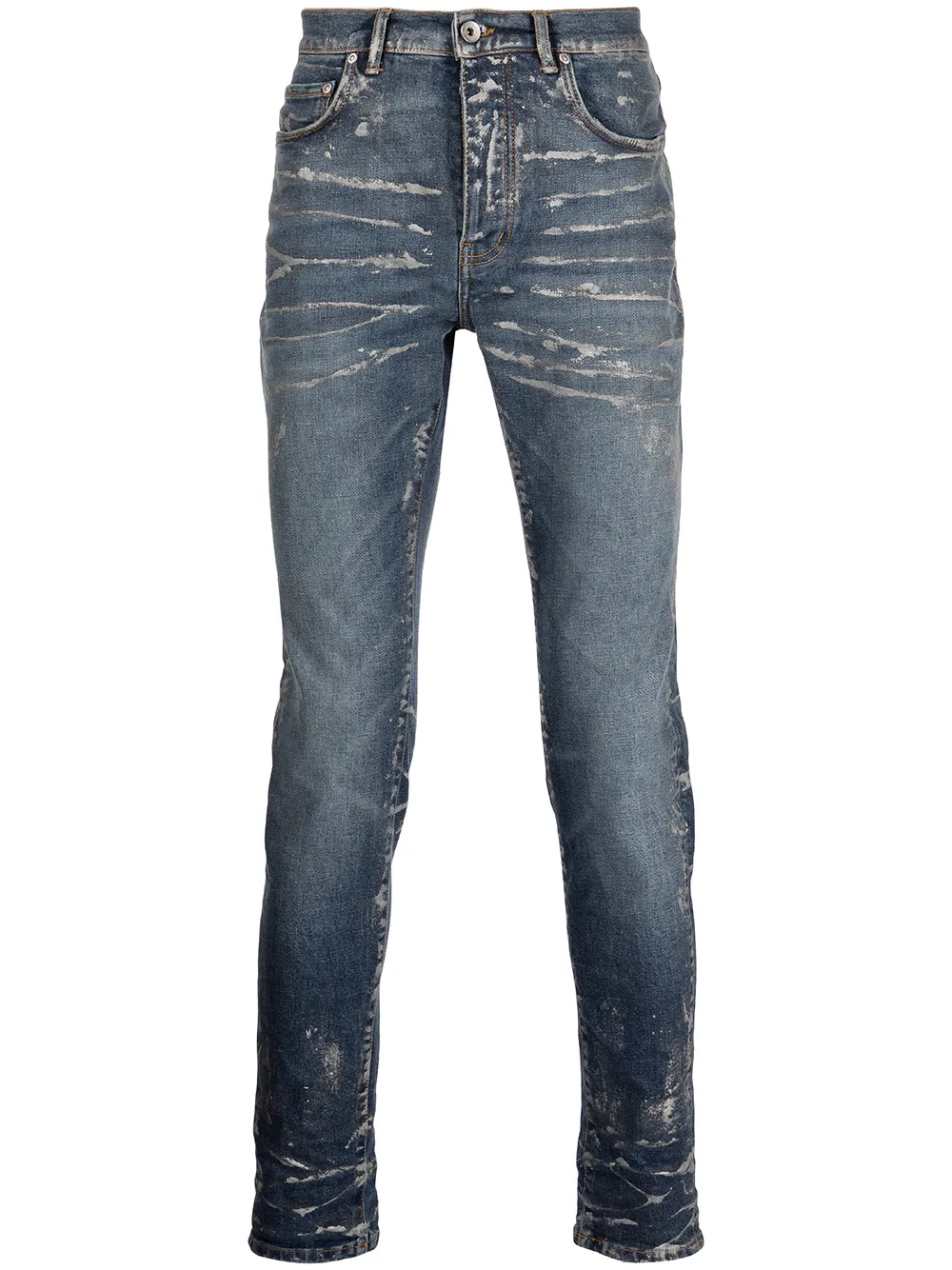 

Purple Brand painted mid-rise skinny jeans - Blue